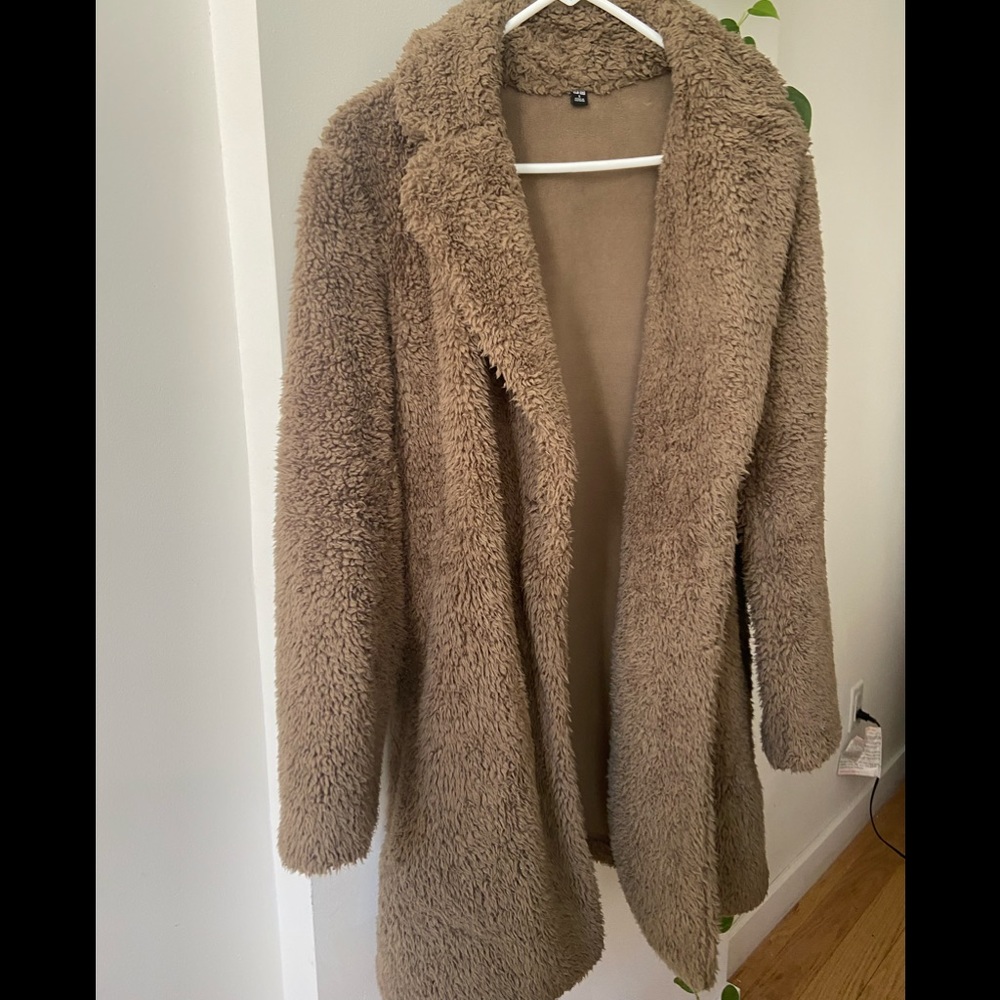 Uniqlo Fleece Pile-Lined Tailored Teddy Coat Sz S
